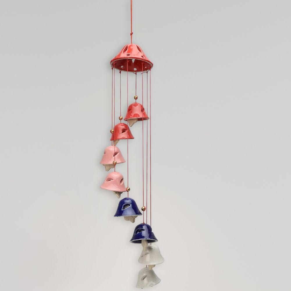 Proficient Store | Wind Chime | Ceramic | Multicolour | 13 cm (L) x 81 (H) | Rajasthani Modern Fusion