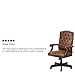 Flash Furniture Derrick Traditional Microfiber Tufted Swivel Office Chair with Wood Base, Ergonomic Farmhouse High-Back Desk Chair, Bomber Brown