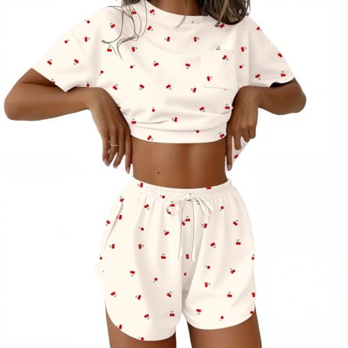 Image of Ekouaer Womens Pajama Sets Sexy Lounge Sets Side Split Short Pj Sets Cute Pjs 2 Piece Comfy Sleepwear Loungewear