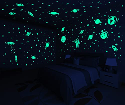 260 Pcs Glow In The Dark Stars, Glowing Stars For Ceiling, Star Wall Decals Solar System Space Galaxy Planets Wall Stickers For Kids, Girls Boys Room Decorations For Bedroom #TOP7