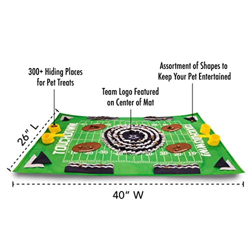 Image of NFL Dallas Cowboys Dog Snuffle Mat - Interactive Pet Slow Feeder, Football Field Design Food Puzzle Toy for Dogs & Cats, Foraging Activity Mat for Smarter Feeding