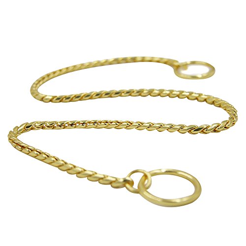 Moonpet™ P Snake Chain Dog Choke Collar - Heavy Duty For Small Medium Large Dog Breeds - Command Obedience Training Slip Collar (20", Gold) #TOP3