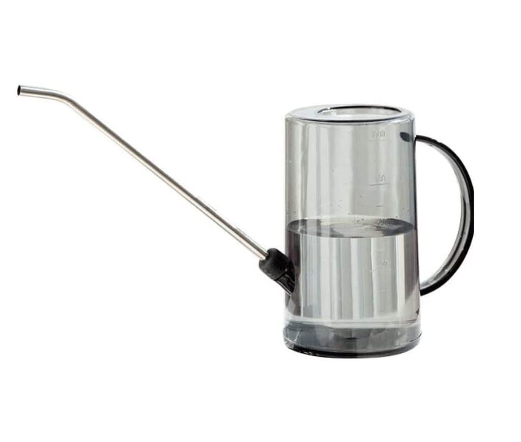 Watering Can Sprinkling Can Long Mouth Flowers Potted Plant Sprinkler Kettle Home Plastic Handle Bonsai Cylindrical Watering Pot Garden Tool(Grey)