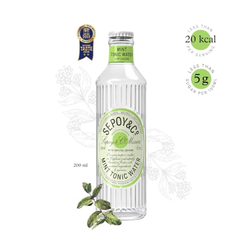 Image of SEPOY & CO. Mint Tonic Water, Premium G&T Mixer, Flavoured Tonic Water, Low Cal, Sparkling, Pack of 6 X 200ml