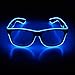 KingCorey Illumini El Wire Neon Rave Glasses Bagliore LED Lampeggiante Costumi di Occhiali da Sole per Festa, EDM, Halloween (Blu)