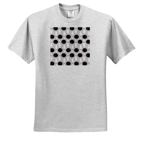 3dRose, Grey Bowling Print, T-Shirt