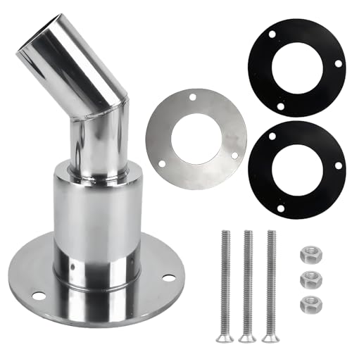 Ftrule 24mm Durch Rumpf Auspuff Hautanpassung, Edelstahl 316 Schiffsauspuff Rohrauspuff Schiffshardware Zubehör, Hull Auspuff Haut Montage, Dieselheizung Standheizung Auspuffrohr, 24mm Gebogen