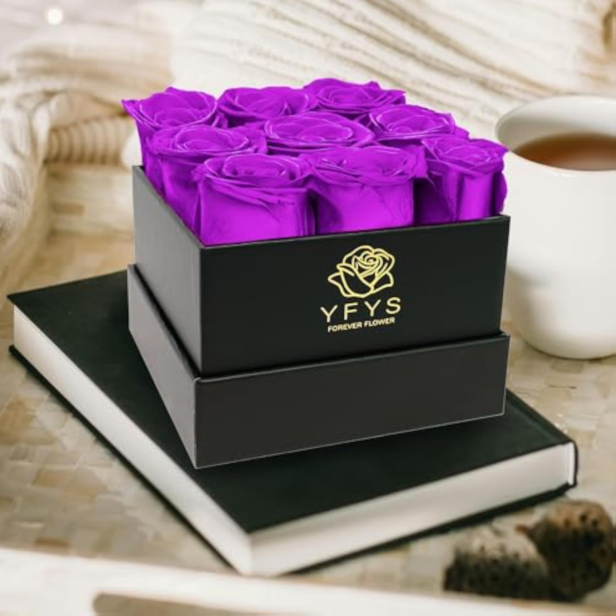 Infinity Flower Box with Preserved Rose, Perfect Gift
