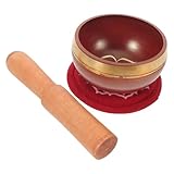 Abaodam Nepalesisches Klangschalen Satz 7 Chakra aus Handgehämmertem Kupfer mit Klöppel und Kissen Meditations und Yoga Zubehör für Entspannung und Stressabbau Tragbare Gebetsschale