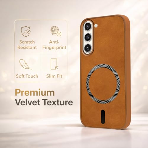 Image of Jkobi Leather Finish Back Cover Case for Samsung Galaxy S23 Plus 5G (MagSafe Compatible Wireless Charging | Soft Touch | Camera Bump Protection)