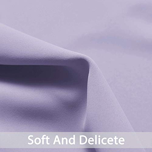 Yakamok Blackout Small Window Curtains with Grommet Top, Room Darkening Thermal Insulated Window Panel Drape for Bedroom Bathroom, 52Wx36L, Lilac, 2 Panels