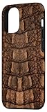 Brown Crocodile Alligator Case for iPhone 12/12 Pro