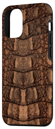 Brown Crocodile Alligator Case for iPhone 12/12 Pro