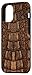 Brown Crocodile Alligator Case for iPhone 12/12 Pro
