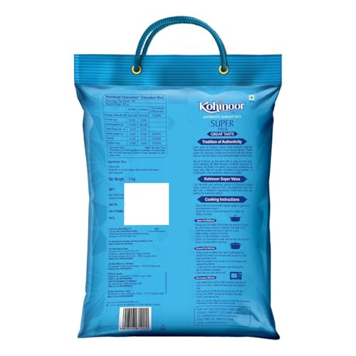 Image of Kohinoor Super Value Basmati Rice, 6.25 Kg (25% Extra)| | Authentic Long-Grain Basmati Rice (Up to 20 mm) | Aromatic, Flavorful I Ideal for Pulao & Plain Rice