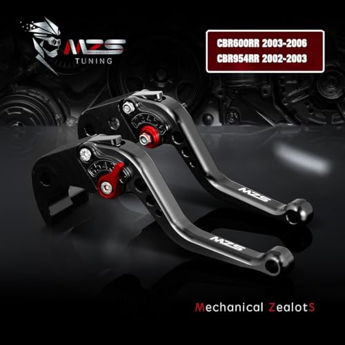 Image of MZS Black Motorcycle Brake Clutch Levers for CBR600RR 03-06, CBR954RR 02-03