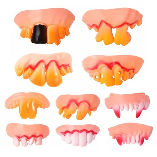 EIHI 10 Pièces Dentier Humour de Dent de Vampire de Dents...