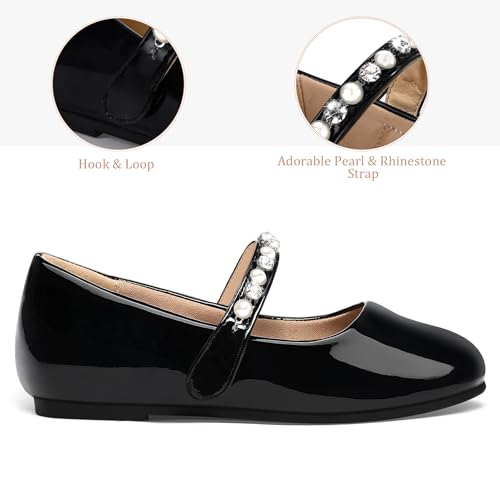 K Komforme Girl Toddler/Little Kid/Big Kid Ballet Flats Pearl Rhinestone Mary Jane Slip-On Party School Princess Flower Wedding Dress Shoes thumb #2