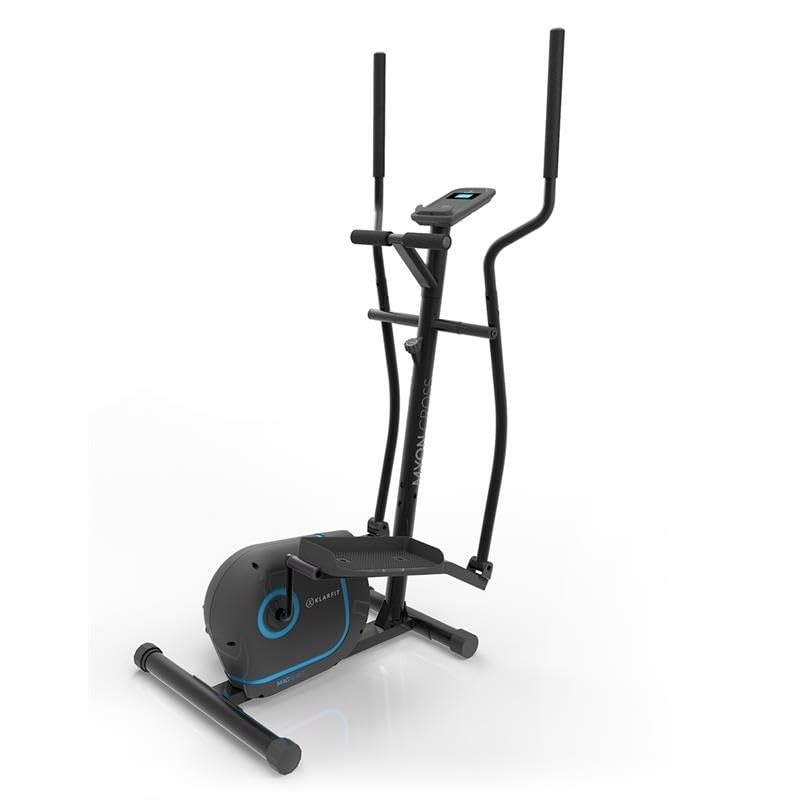 Kraftfit Crosstrainer, Stepper für Zuhause, Leiser Heimtrainer, Fitnessgerät für Zuhause, Hometrainer, Ellipsentrainer mit 12kg Schwungmasse, Widerstand in 8 Stufen, Tablethalterung, Pianoschwarz