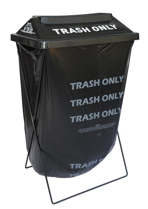 Zero Waste Event Trash and Recycling System | Portable Trash and Waste Bin | Great for Events, Festivals, Schools - 5 Pack - Black