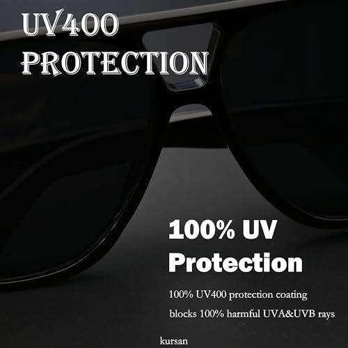 Kursan Oversized Aviator Sunglasses for Women Men Vintage Black Double Bridges Sun Glasses3