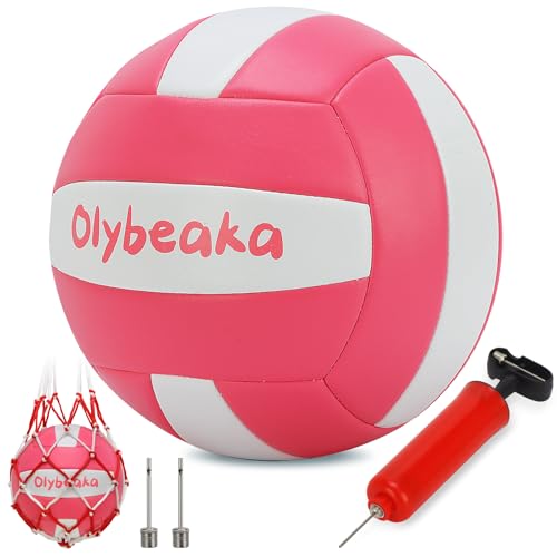 Volleyball Net Replacement with Aircraft Steel Cable, Scoring Design (Pink)