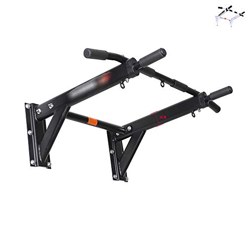 Preisvergleich Produktbild LYCHYYY Horizontale Leiste für Pull-Up-Körperwand für den Heimbereich Heimfitnessgeräte Horizontales Sandsackregal für Wandstange,Black