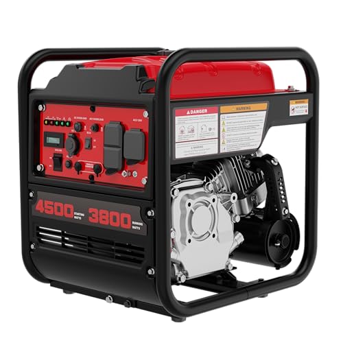 Image of PowerSmart 4500W Portable Generator with CO Alarm, Inverter Technology, Gas Generator for Home Use, Emergency, Camping, EPA Compliant, Parallel Ready