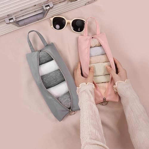 Bolsa de armazenamento organizada para roupas íntimas de viagem, bolsa de cosméticos multifuncional, bolsa de higiene pessoal portátil com zíper, bolsas de embalagem de meias cúbicas para homens e