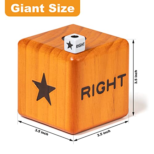 Crobyi Giant Right Center Left Dice Game With 24 Large Chips & Carry Bag. 3.5" Giant Wooden Outdoor & Lawn Dice Game For Family. #TOP2