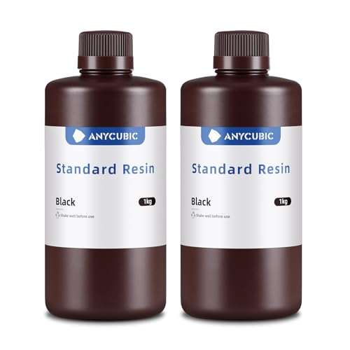Image of ANYCUBIC 3D Printer Resin, 405nm SLA UV-Curing Resin with High Precision and Quick Curing & Excellent Fluidity for LCD 3D Printing (Black+Black, 2kg)