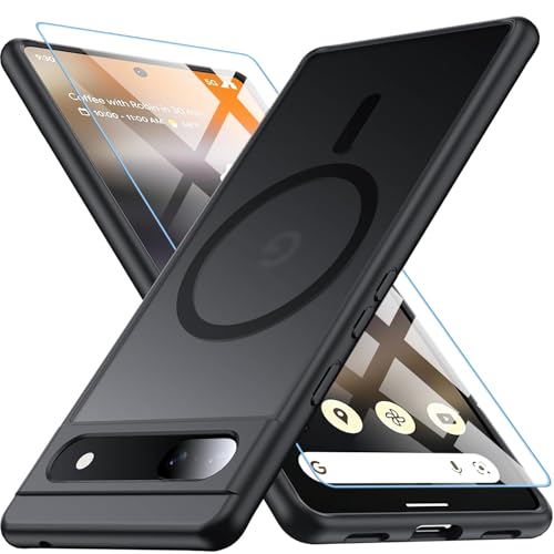 Coque Pixel 6A magnétique mate et transparente avec protection écran 6,1 pouces