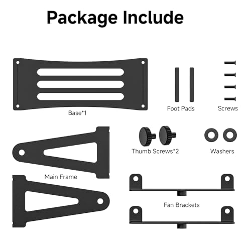 Image of Multi-Purpose Desk Fan Stand Mount for 120mm PC Computer Fans (Aluminum Black)