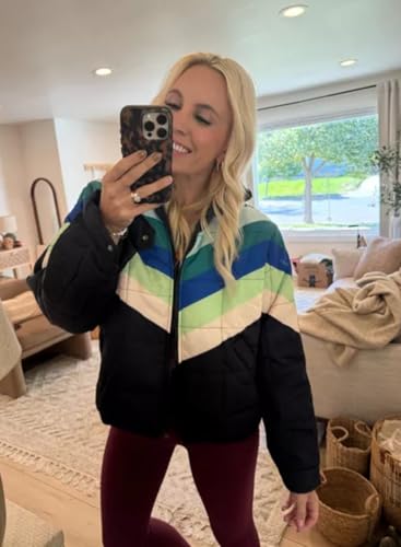 Women's Puffer Quilted Jackets Lightweight Padded Coat Long Sleeve Zip Up Outerwear with Pockets4