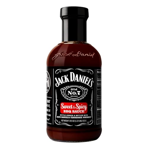 Jack Daniel Sweet & Spicy BBQ Sauce, Gluten Free, No Preservatives, 553g Barbecue Sauce Bottle