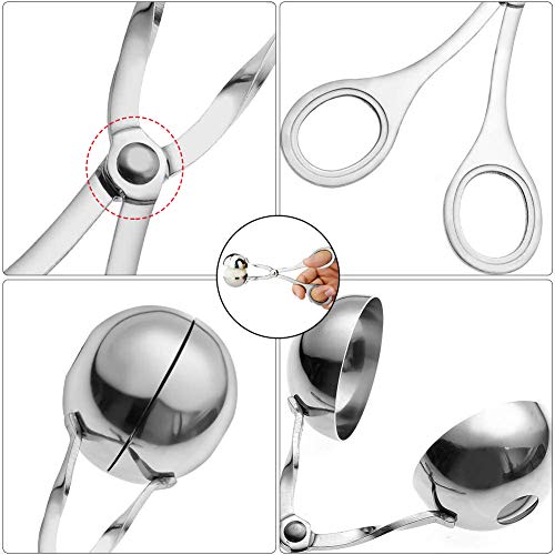 2 stuks vlees ballers, roestvrij staal vlees baller tang, geen-stick vlees ballers, roestvrij staal vlees baller tang, non-stick tang taart gehaktbal maker ijs tang koekje schep - Image 4