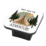 Hitch Cover Fits for 2-Inch Hitch,Say Yes to Adventure Trailer Hitch Cover Tube Plug Insert,Car Exterior Accessories, Receiver Tube Hitch Plug