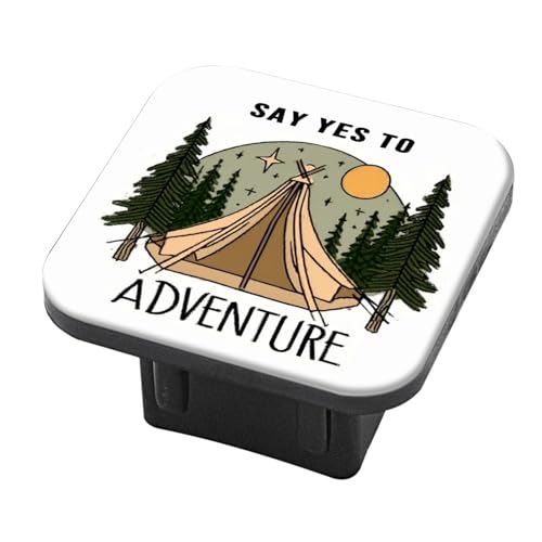 Hitch Cover Fits for 2-Inch Hitch,Say Yes to Adventure Trailer Hitch Cover Tube Plug Insert,Car Exterior Accessories, Receiver Tube Hitch Plug