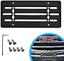Front Bumper License Plate Bracket for GMC 2000-2022, Plate Holder Set w 6 Unique Screw Bolts & Wrench Kit, License Tag Mounting Kit, Quality Plate Holders, Premium Car & Truck Accessories