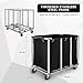 Commercial Laundry cart with Wheels,400L Large Laundry Basket with Wheels,Laundry Hamper on Wheels Heavy Duty with Steel Frame and Waterproof Oxford Cloth, 440Lbs Load (C-Black)