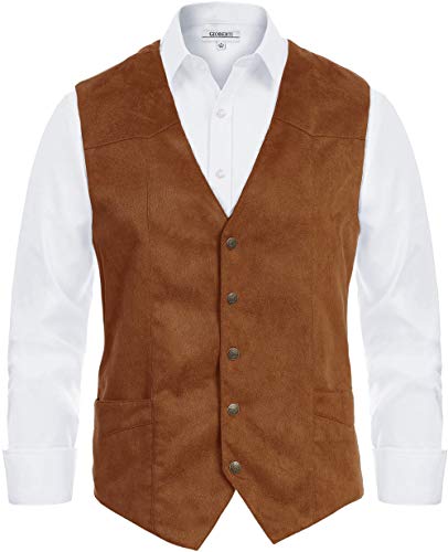 Gioberti Men's 5 Button Faux Suede Vest