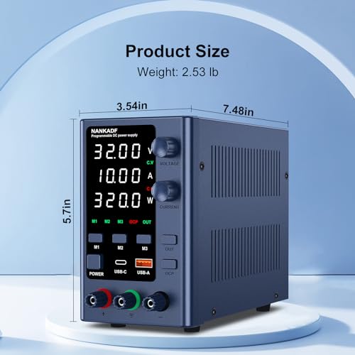 Alimentation de laboratoire variable 30V 10A avec mémoire et réglage encodeur