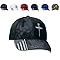 Adjustable Jesus 3 Nail Cross Hat, with American Flag, Religious 3 Nail Cross Design Christian Baseball Caps (US, Alpha, One Size, Black)