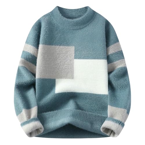 Suéter de punto para hombre con cuello semialto en color gris para otoño