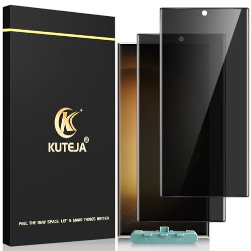 Kuteja Panzerglas Sichtschutz für Samsung Galaxy S23 Ultra 5G [2 Stück], 9H Härte Folie, Anti-Kratzen Privacy Schutzfoli...