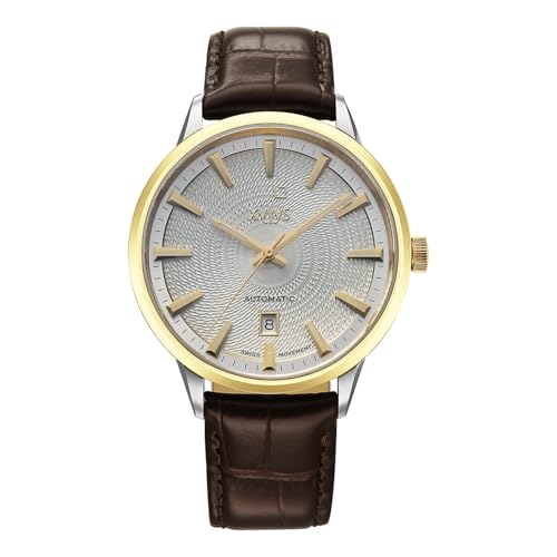 Image of Xylys Waltz-G with Analog with Date Automatic Silver Dial Silver Leather Strap Watch for Men - 40060BL01E