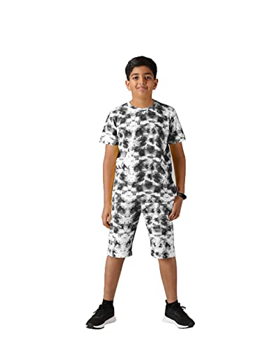 Image of KiddoPanti Boys Tie & Dye Print Tee & Shorts Set