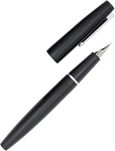 Miniatura 4 de Gullor Pluma estilográfica negra mate (JH18), diseño clásico con convertidor y caja para bolígrafos, punta de 0.012 in, clip plateado