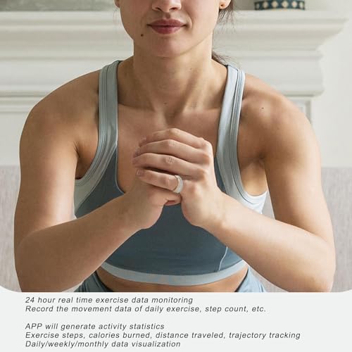 Yanmis Smart Fitness Tracker Ring, IP68 Waterproof Health Tracker, Ceramic Stainless Steel Wearable Smart Ring - Image 2