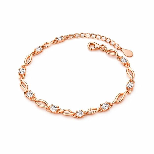 Image of Nilu's Collection Glam up Your Look with Stylish 925 Silver-Plated Copper Bracelet for Women and Girls